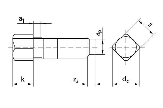 Винт DIN 479 установочный с квадратной головой