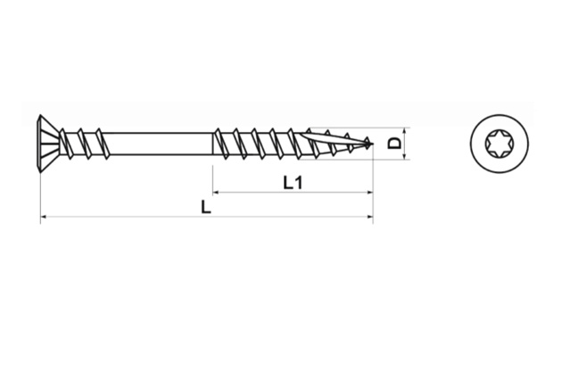 Саморез для террас INFIX нержавеющий двойная резьба