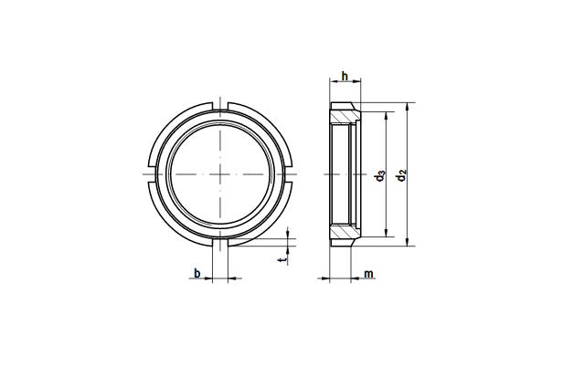 Гайка круглая шлицевая с нейлоновой вставкой art. 88081