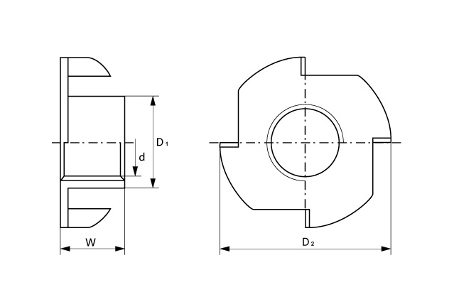 Гайка мебельная забивная