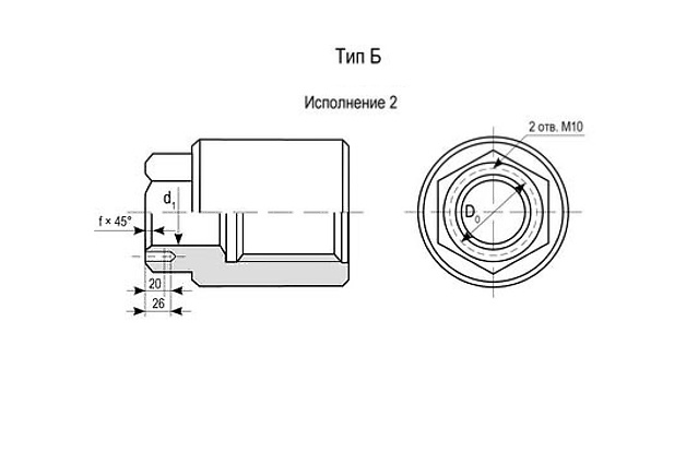 Гайка для фланцевых соединений ГОСТ 9064-75