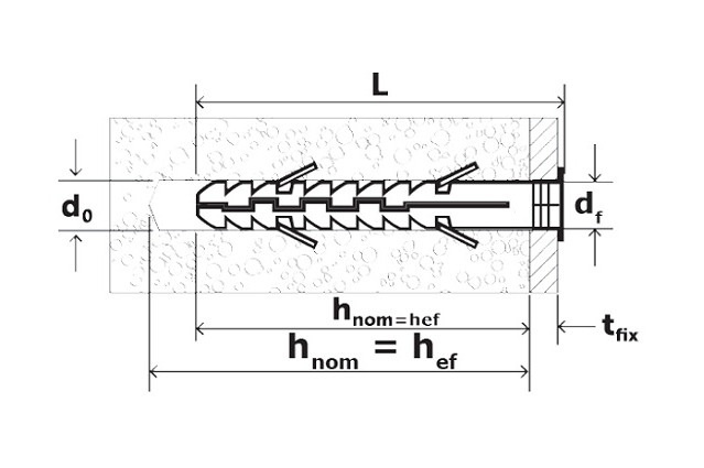 Дюбель рамный с шурупом