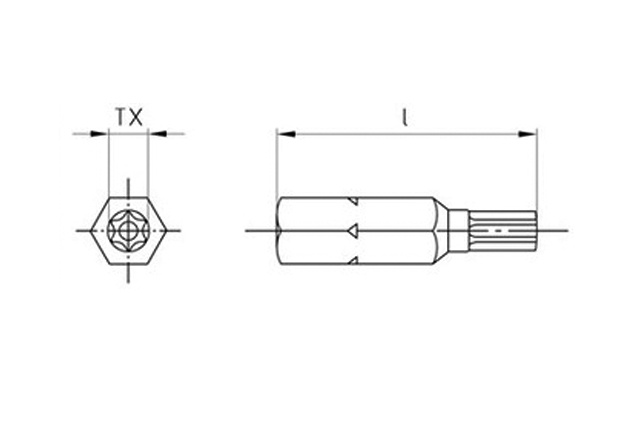 Бит art.9129 со шлицем TX TR