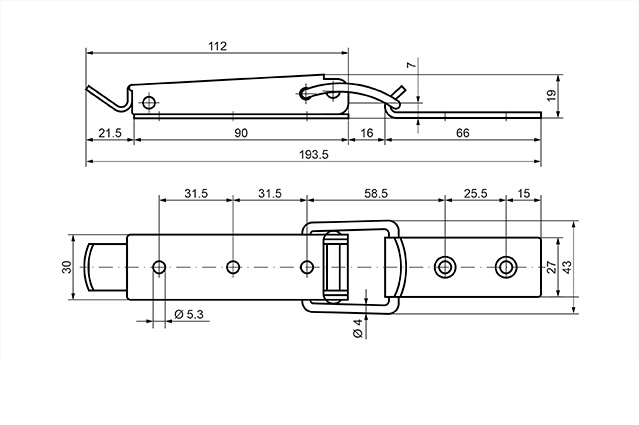 Замок-стяжка 193мм ц. (2.00.00)