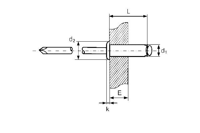 Заклёпка тяговая с плоским бортиком