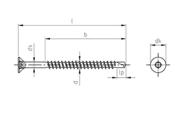 Саморез по дереву с длинным буром art.9044
