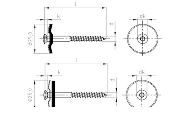 Саморез по дереву с шайбой EPDM 25 мм art.9089