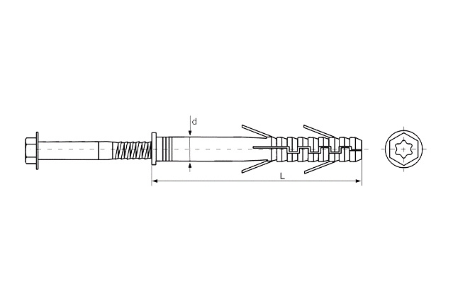 Дюбель рамный (фасадный) с шурупом DF