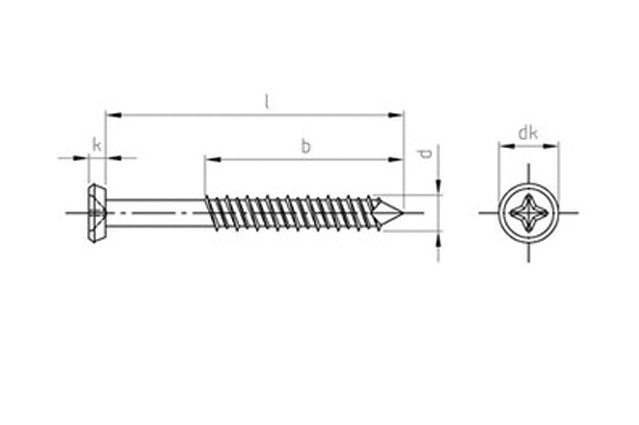 Саморез фасадный с двухзаходной резьбой (Hi-Lo) art.9092