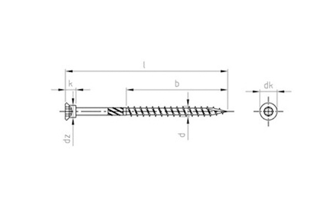 Шуруп для строительства террас art.9245