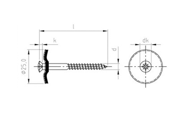 Саморез по дереву с шайбой EPDM 25 мм art.9069