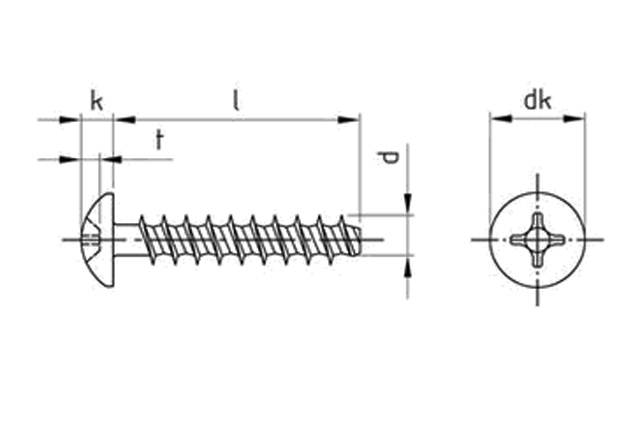 Саморез для пластика скругленный притупленный art.9091 Ph