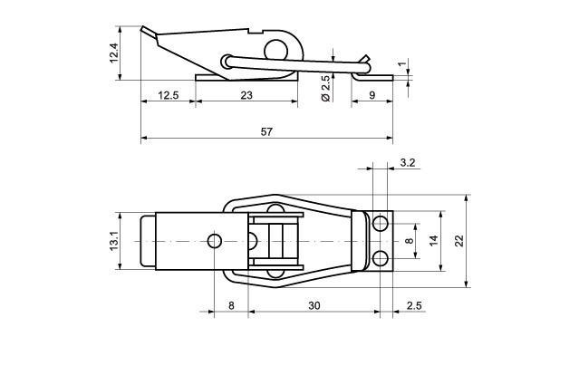 Замок-стяжка 57мм ц. (2.17.00)